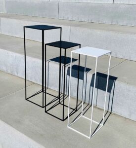 high tables - black or white metal - different sizes