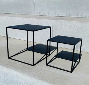 black metal tables - different sizes